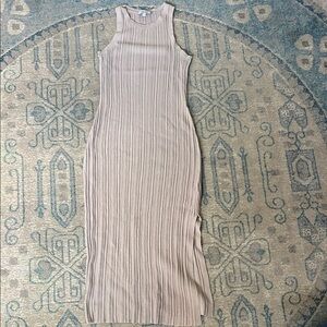 & Other Stories Ribbed Knit Midi Dress - Cream